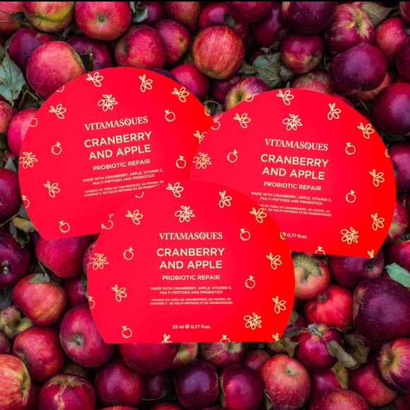 Vitamasques Cranberry and Apple Probiotic Repair Sheet Mask Set - Picture 2 of 3